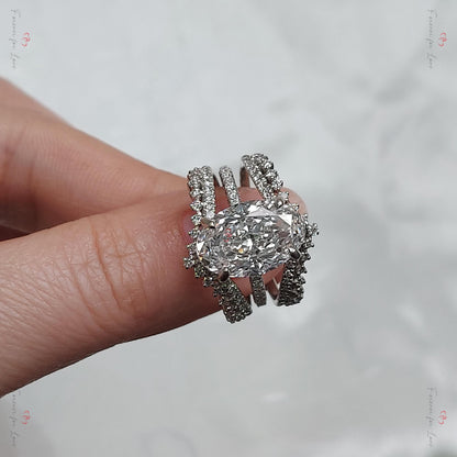 6 Ct Oval Diamond Hidden Halo Engagement Ring