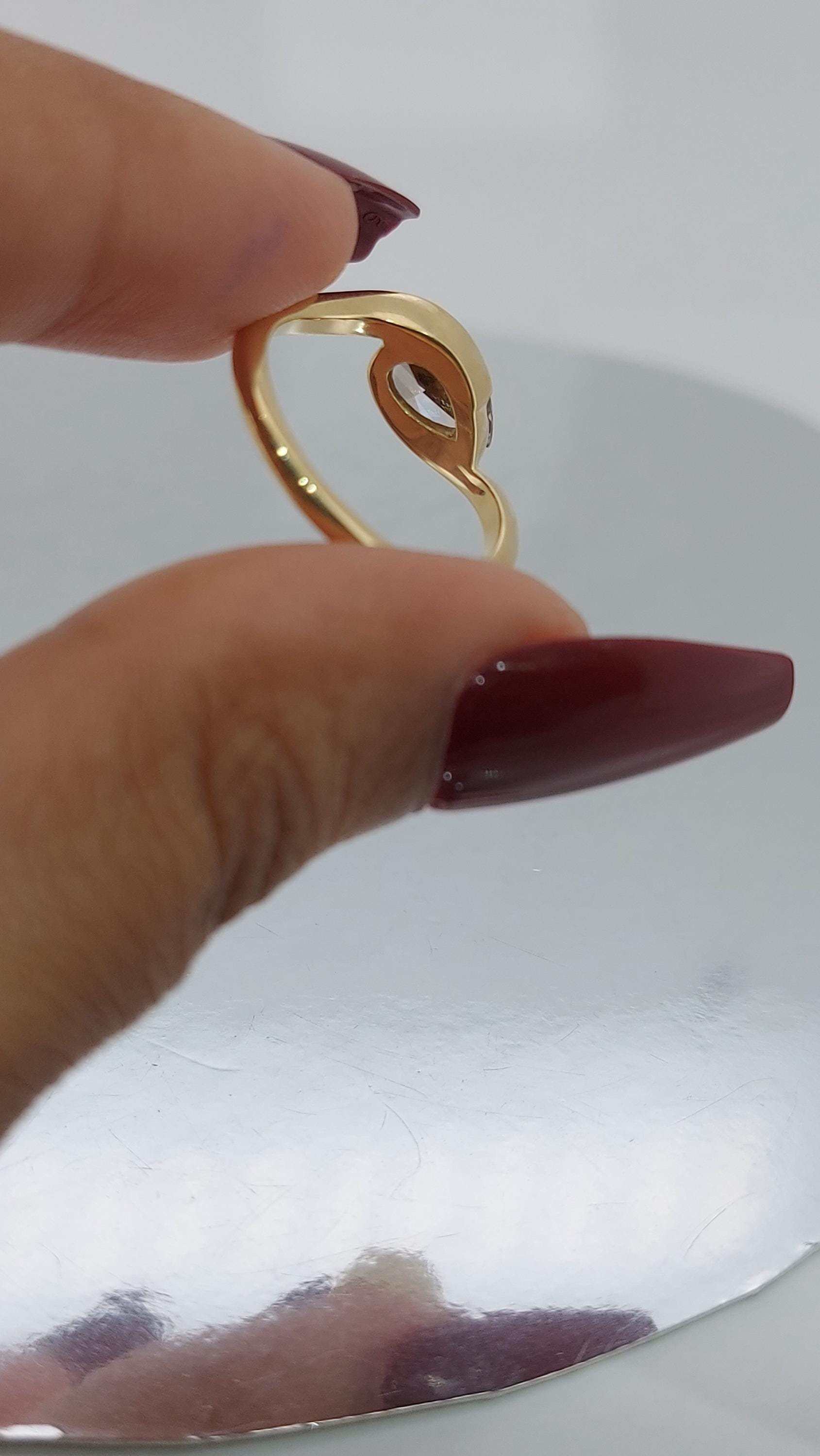 IGI Certified Pear Lab Diamond Engagement Ring