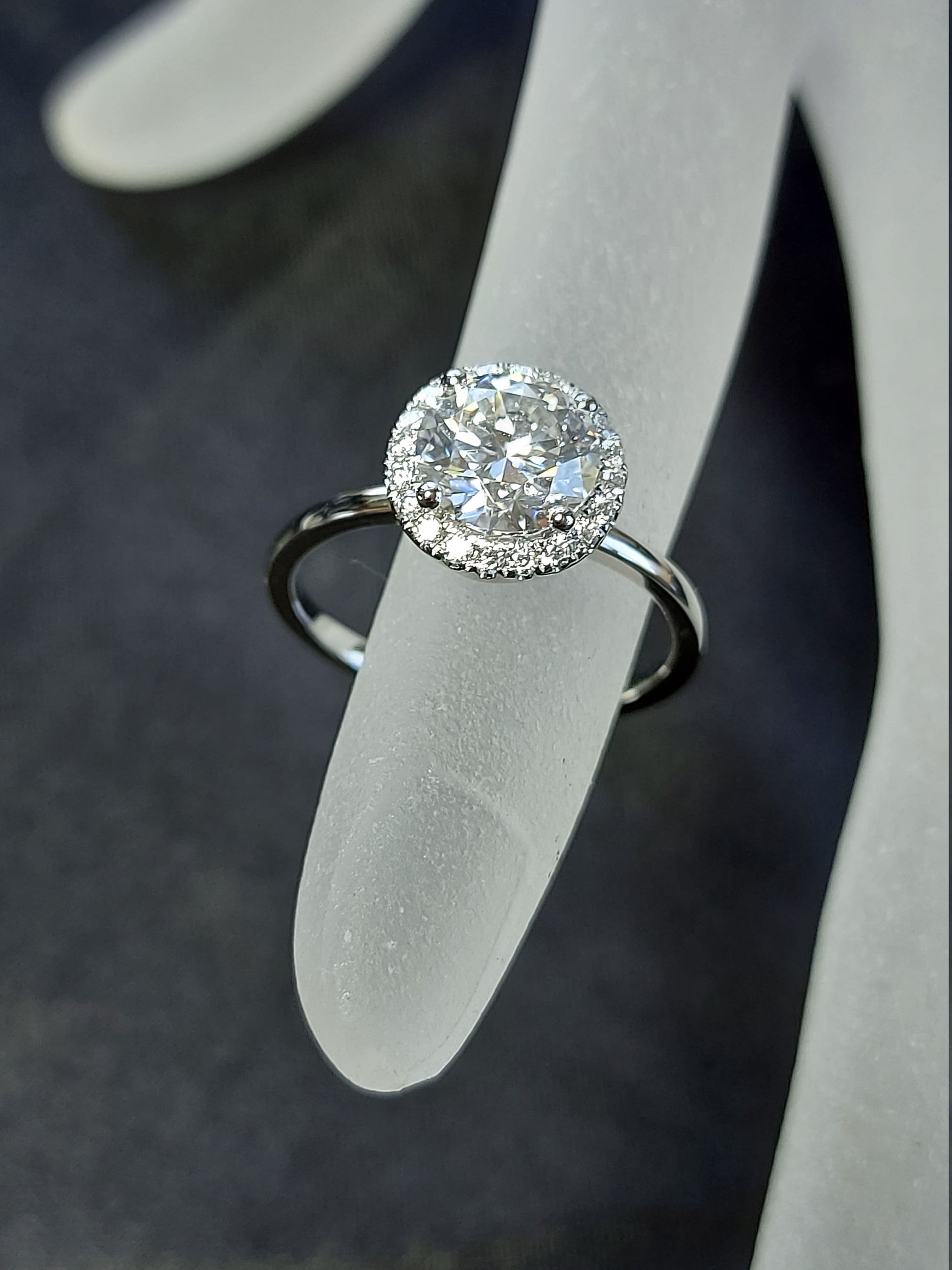2Ct Round Cut Moissanite Engagement Ring,14K Rose Gold Ring, Halo Round Cut Ring, Wedding Ring, Bridal Ring