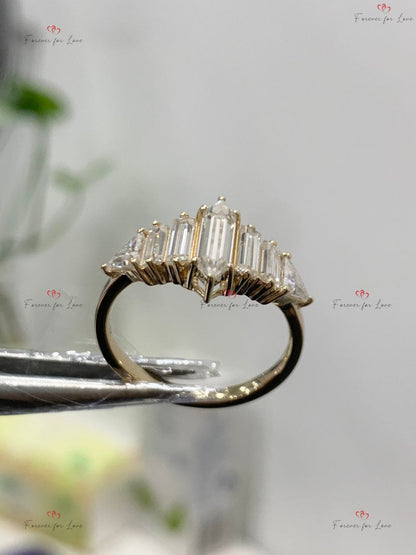 Baguette Moissanite Engagement Ring