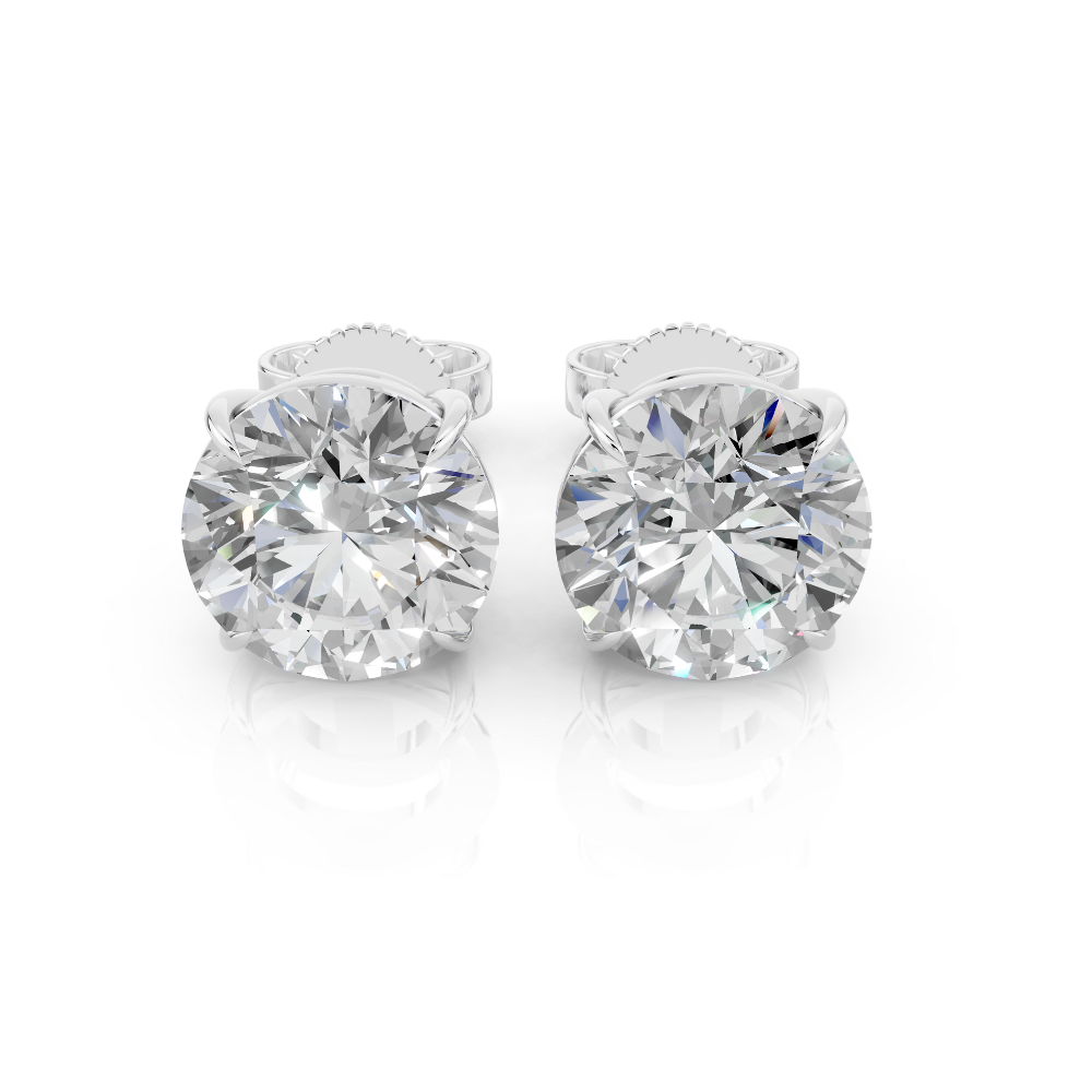 Round Cut Diamond Stud Earrings 1 Ct engagement ring in 10K Solid Gold — custom handcrafted by Forever For Love