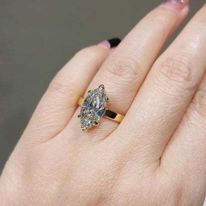 4.12 Ct IGI Certified Marquise Lab Diamond Engagement Ring