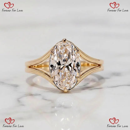 3 Ct Oval Lab Diamond Engagement Ring