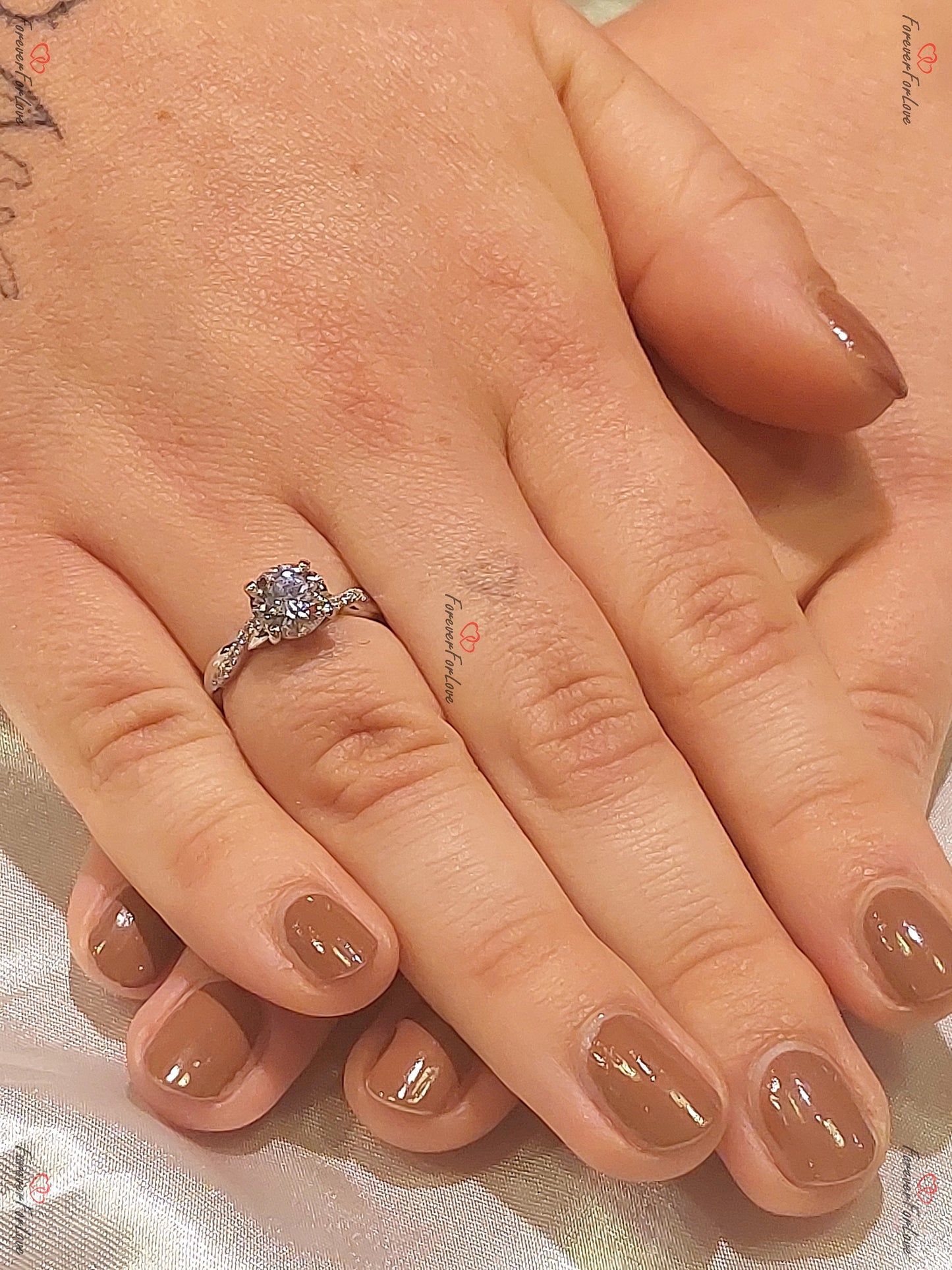 1.5 Ct IGI Certified Round Lab Diamond Solitaire Engagement Ring Round cut 1Ct Moissanite Brilliant Cut engagement ring in 935 Argentium Silver — custom handcrafted by Forever For Love