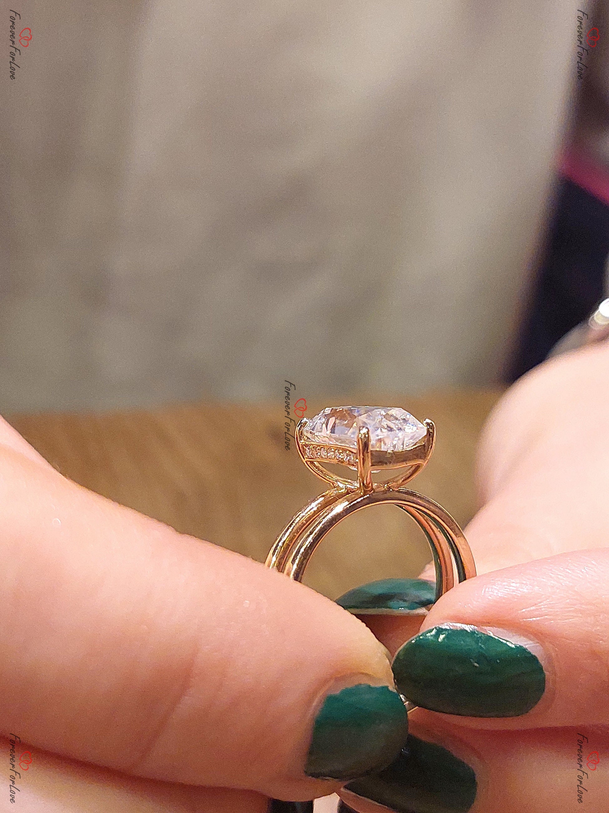 3 CT Vintage Unique OMC Cushion Cut Moissanite Ring, Solid Gold Old Cuts Ring, Hidden halo Solitaire Engagement Ring, B'day Gift For Wife.