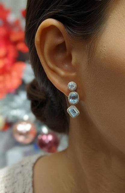 Aquamarin Ohrringe, Geburtsstein März Geschenk, Geburtsstein März Ohrringe, Brautjungfern Ohrringe, Geburtstagsgeschenk, Aquamarin Hängeohrringe.