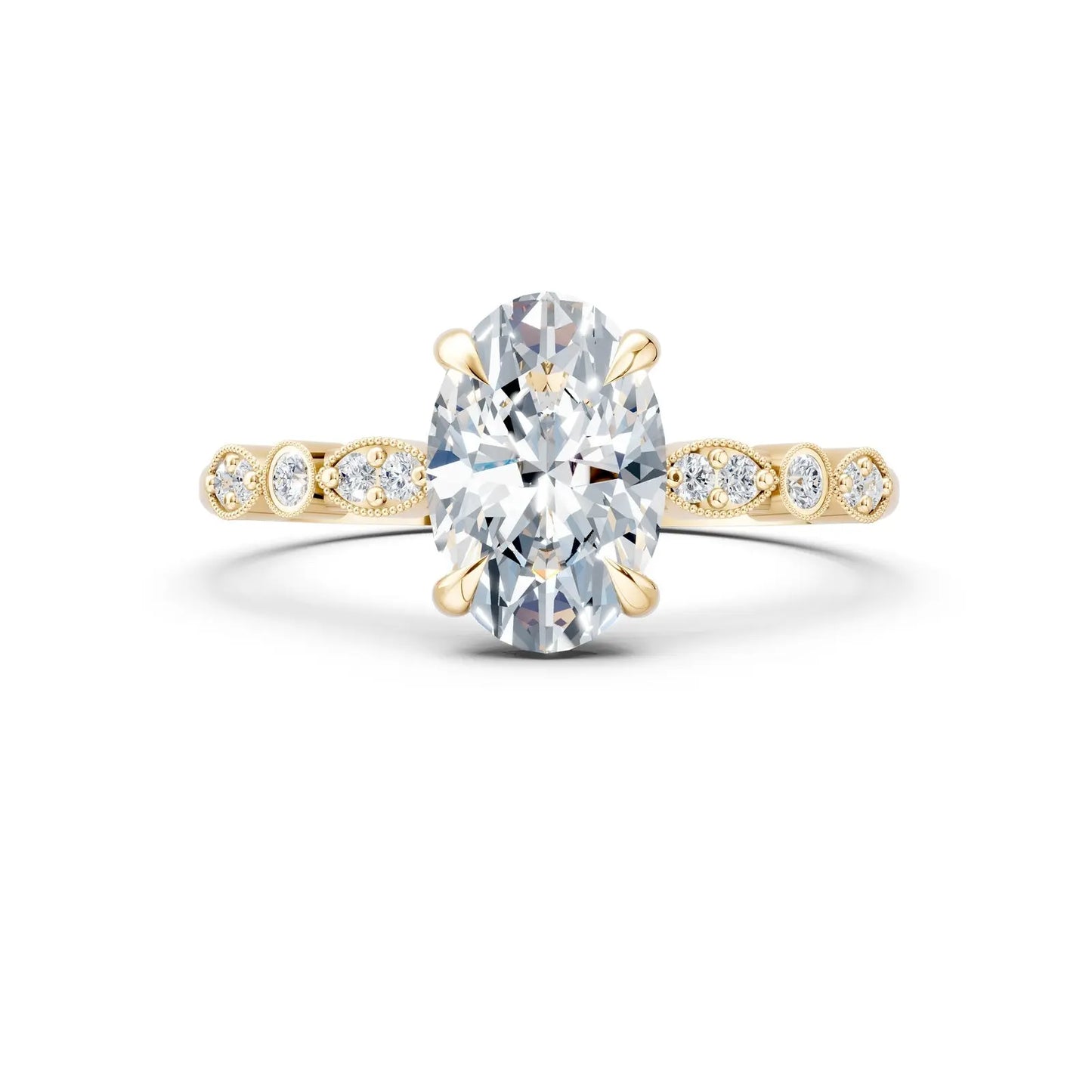 Oval Fancy Pave Diamond Engagement Ring Forever For Love