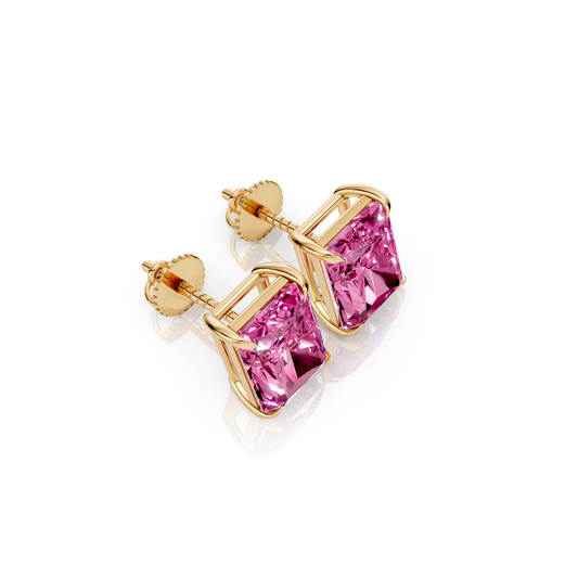 Emerald Cut Color Diamond Stud Earrings Forever For Love