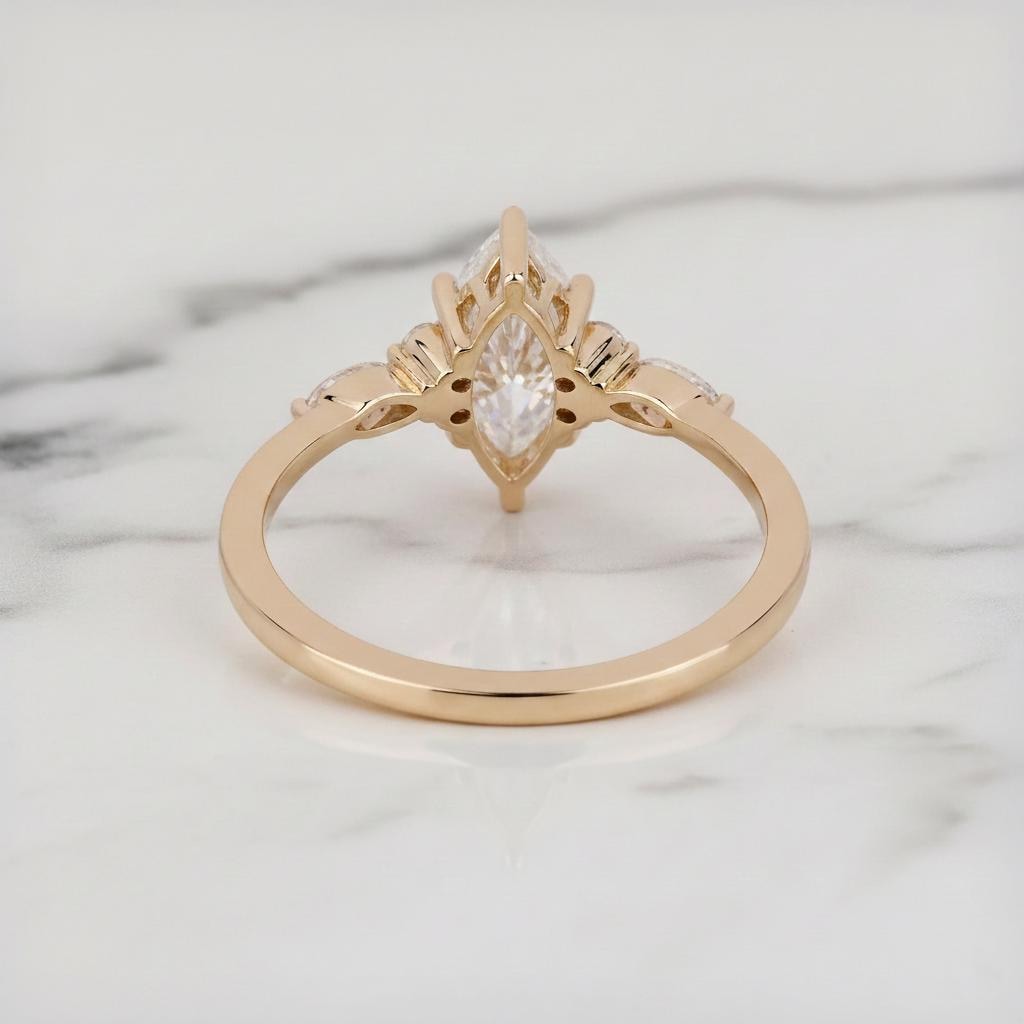Marquise Lab Diamond Engagement Ring