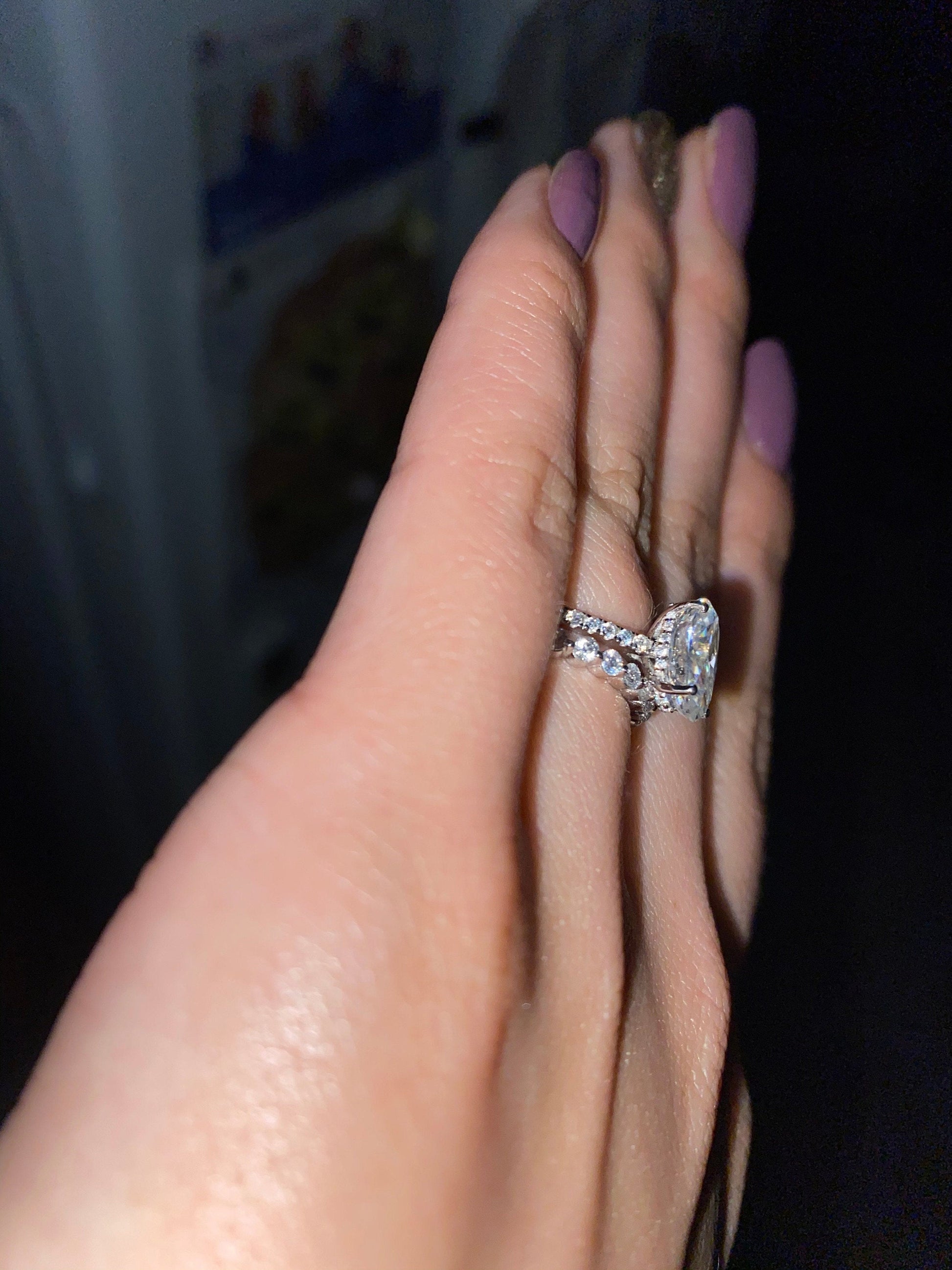 2 Ct Oval Moissanite Eternity Band