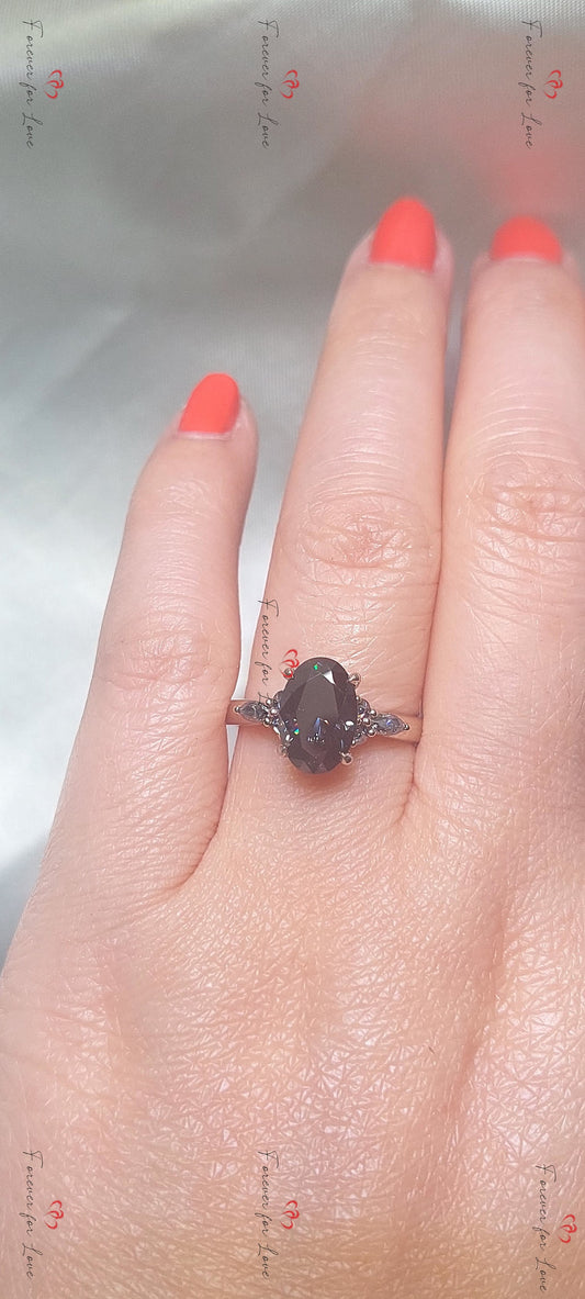 2 Ct Oval Moissanite Solitaire Engagement Ring