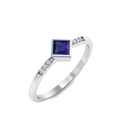 Princess Blue Diamond, Sapphire Engagement Ring