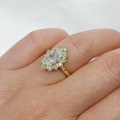 2.0 Ct Marquise Lab Diamond Engagement Ring