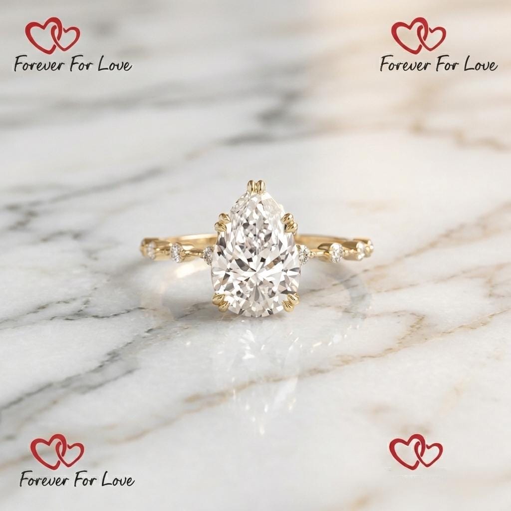 2.1 Ct IGI Certified Pear Lab Diamond Engagement Ring