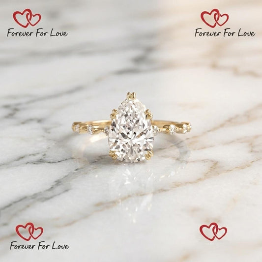 2.1 Ct IGI Certified Pear Lab Diamond Engagement Ring