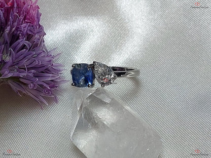Cushion Diamond, Sapphire Engagement Ring