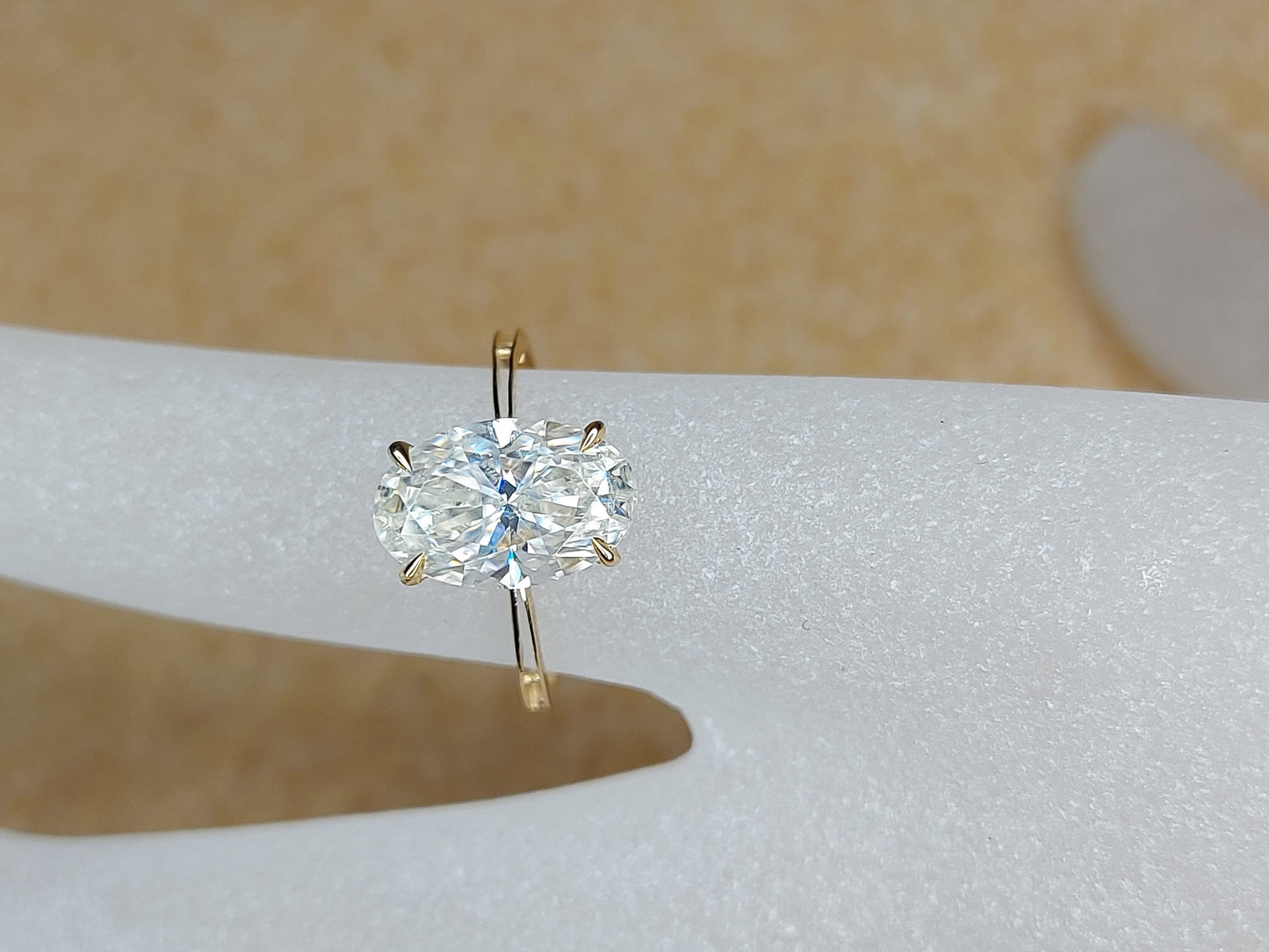 3 Ct Oval Diamond, Moissanite Halo Engagement Ring Oval cut 1Ct Moissanite Brilliant Cut engagement ring in 935 Argentium Silver — custom handcrafted by Forever For Love
