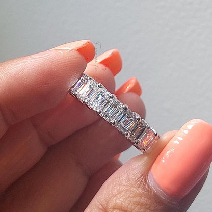 0.4 Ct Emerald Diamond, Emerald Full Eternity Band