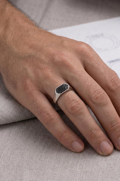 Hexagon Black Diamond Ring