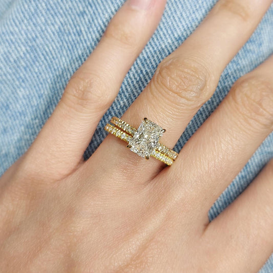 1.5 Ct Radiant Lab Diamond Eternity Band