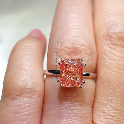 3 Ct Cushion Pink Lab Diamond Engagement Ring