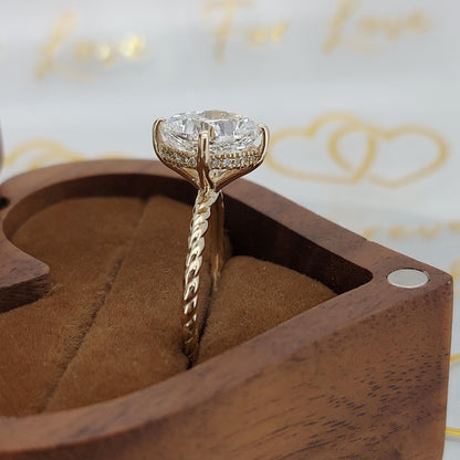 3 Ct IGI Certified Cushion Lab Diamond Engagement Ring