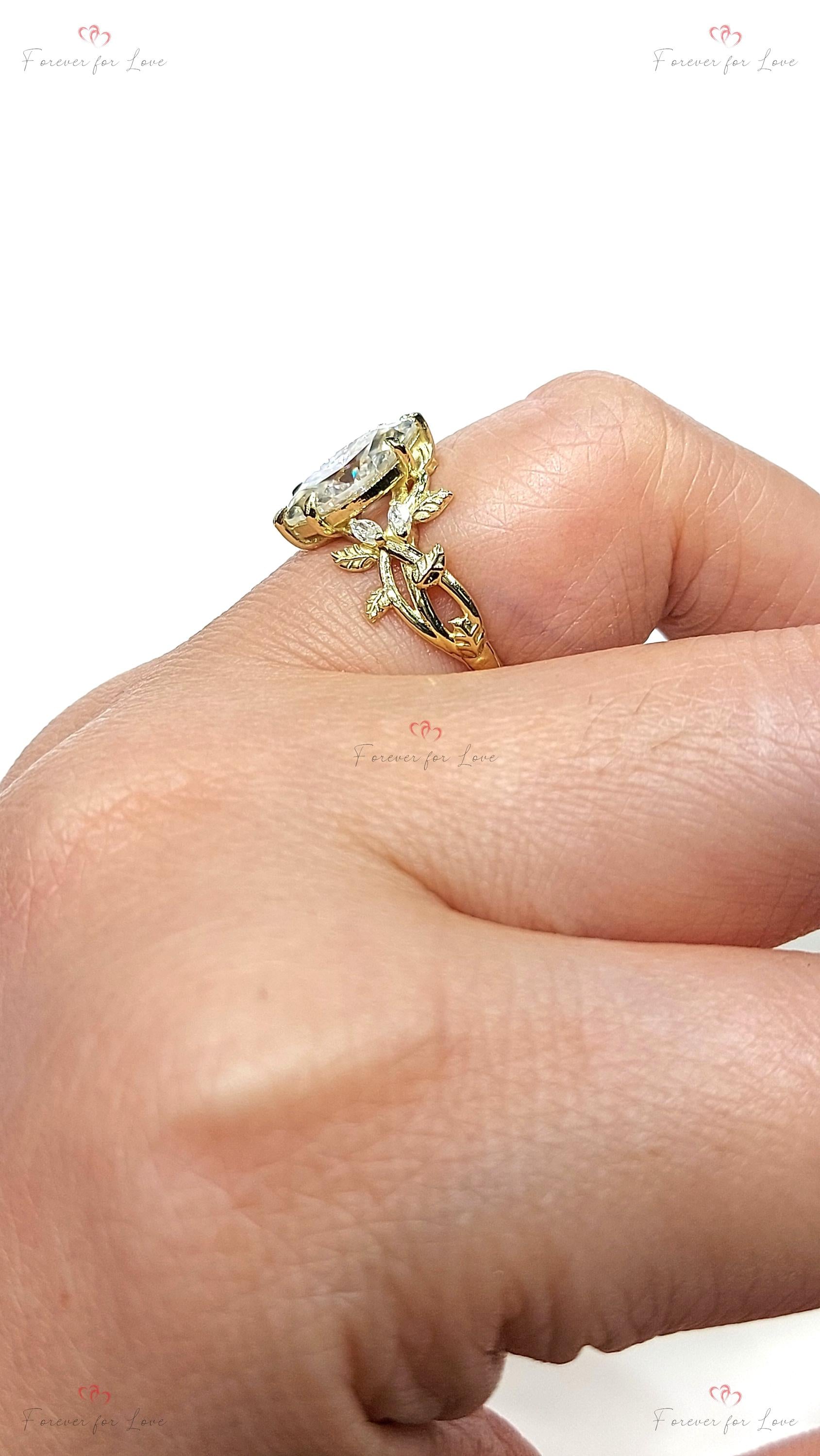 1.0 Ct IGI Certified Marquise Lab Diamond Engagement Ring