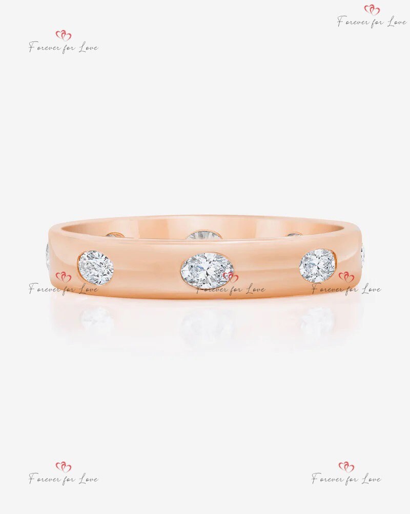 Oval Natural Diamond Eternity Band
