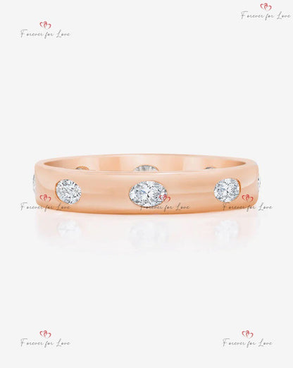 Oval Natural Diamond Eternity Band
