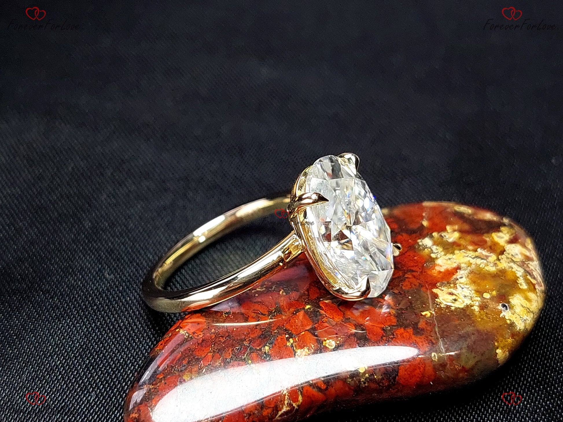 5.5 Ct Oval Moissanite Engagement Ring
