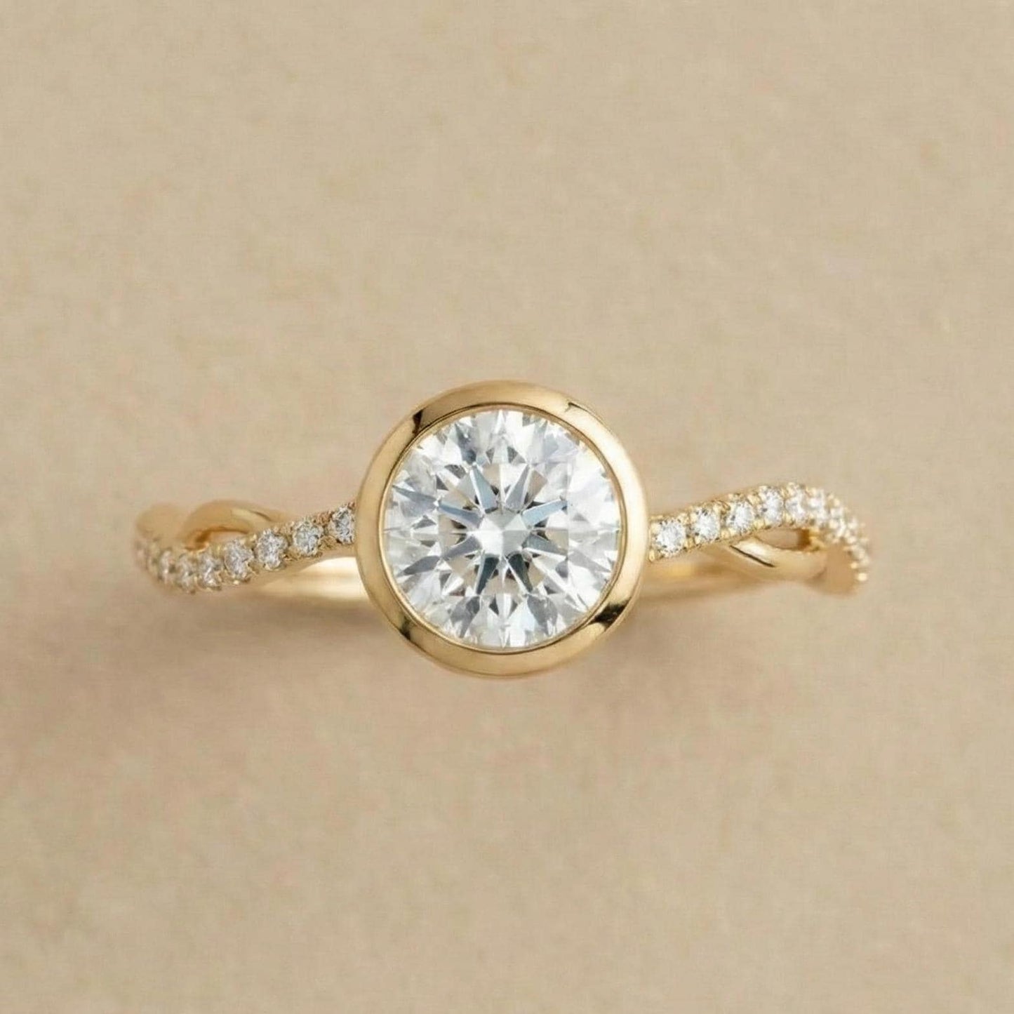 0.25 Ct Round Lab Diamond Engagement Ring Round cut 1Ct Moissanite Brilliant Cut engagement ring in 935 Argentium Silver — custom handcrafted by Forever For Love