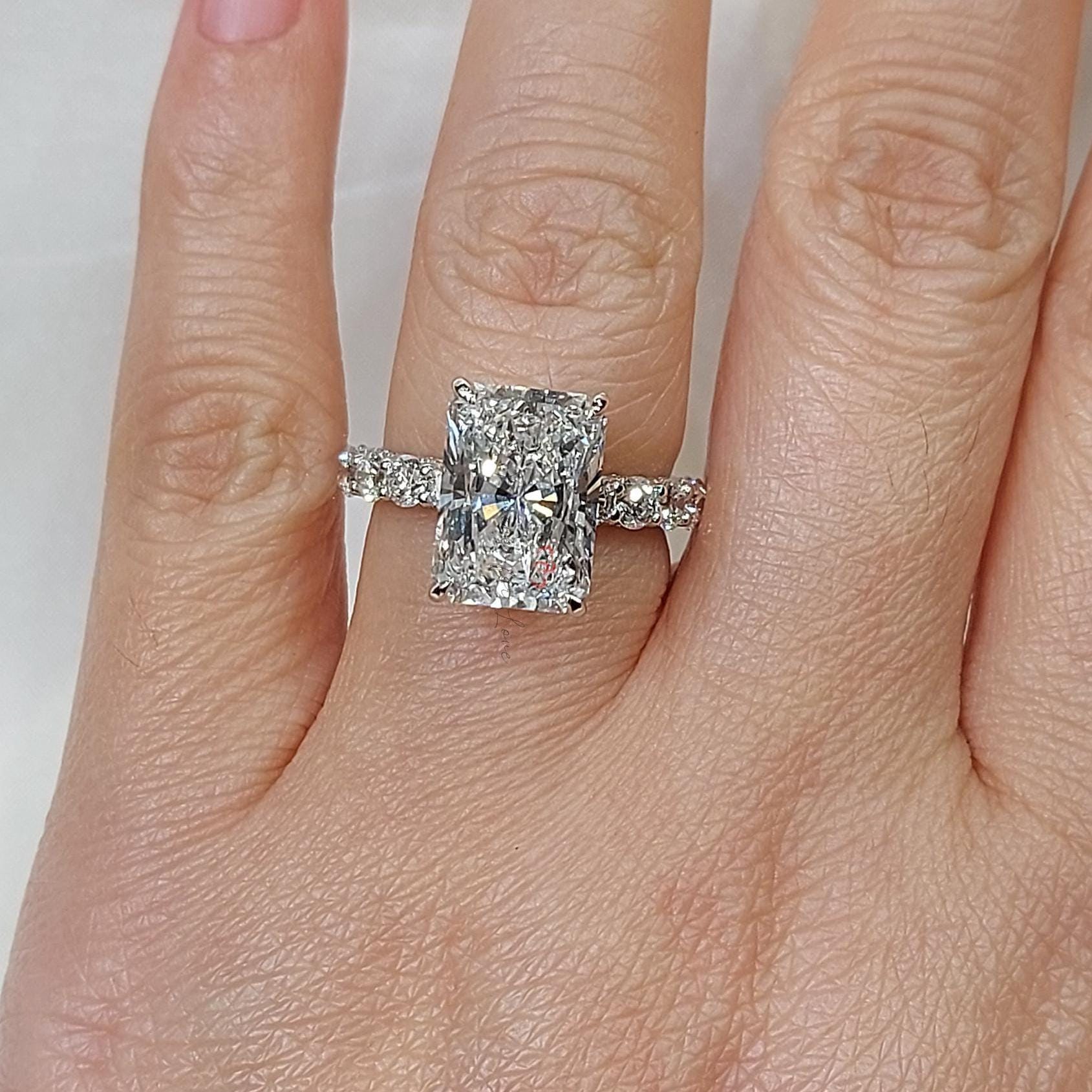 5 Ct Radiant Diamond Solitaire Engagement Ring