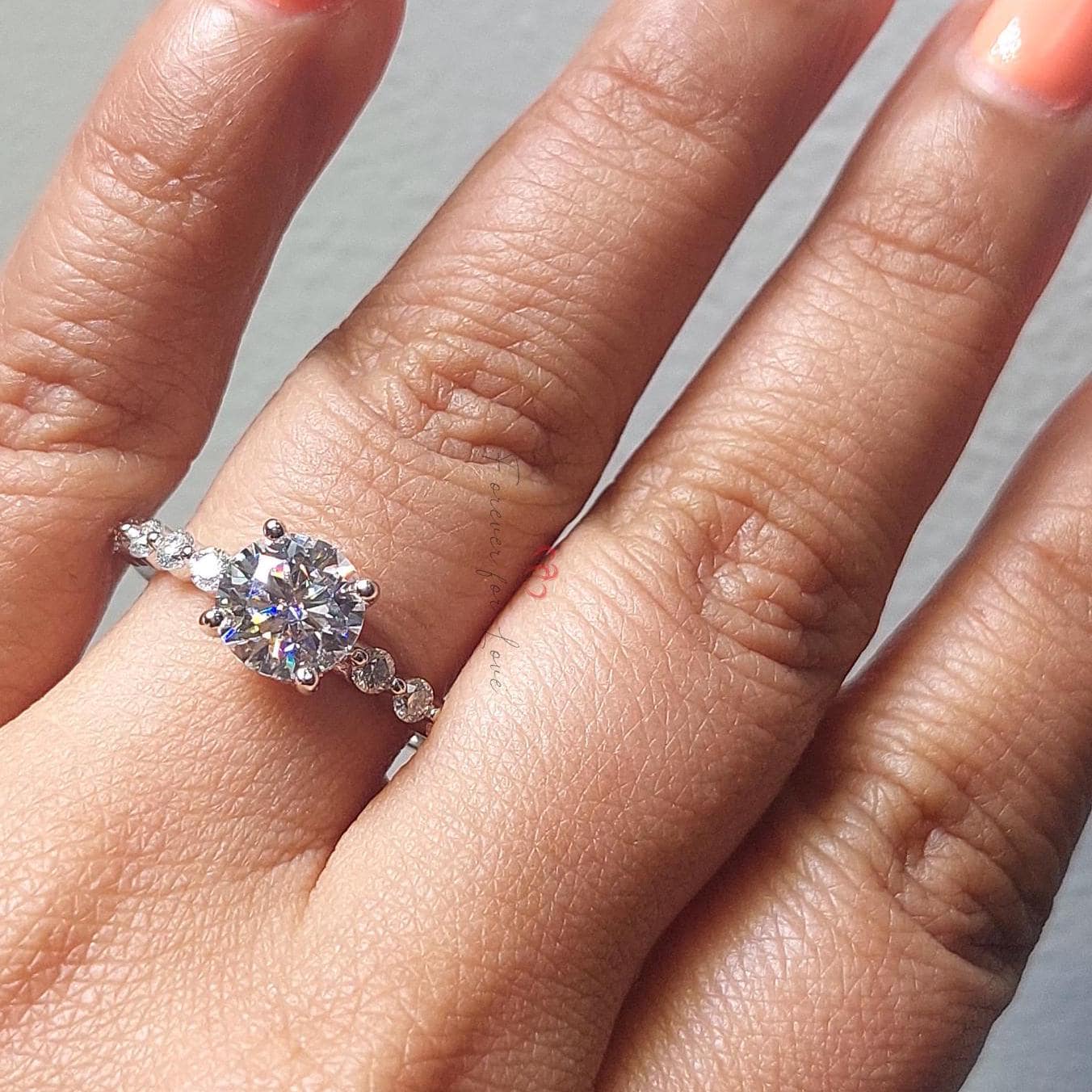 Round Lab Diamond Engagement Ring
