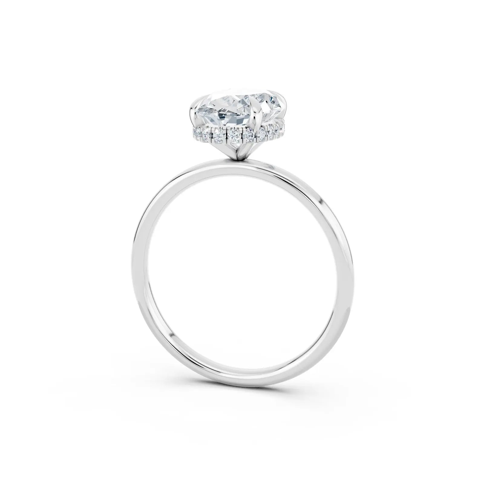 4-Prong Oval Halo Engagement Ring Forever For Love
