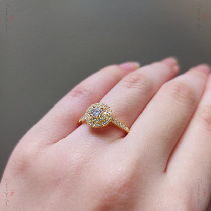 Round Natural Diamond Halo Engagement Ring