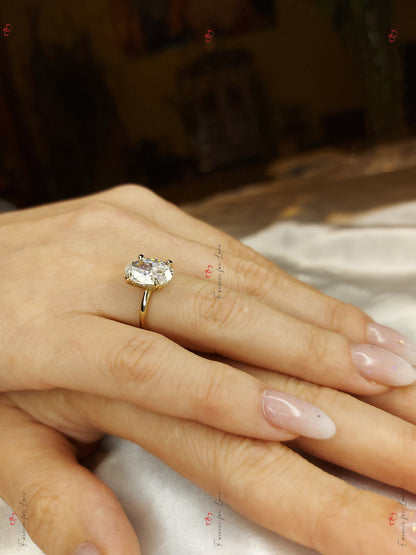 4 Ct Oval Moissanite Engagement Ring