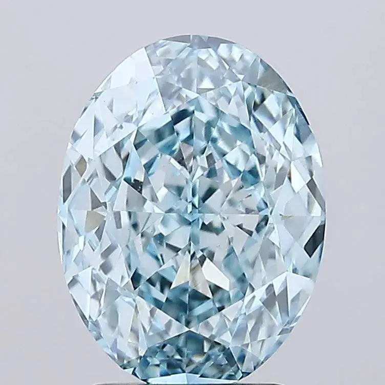 3.01ct Oval Lab Grown Diamond (Colour Fancy Vivid Blue, Clarity VS1, IGI Certified) Forever For Love