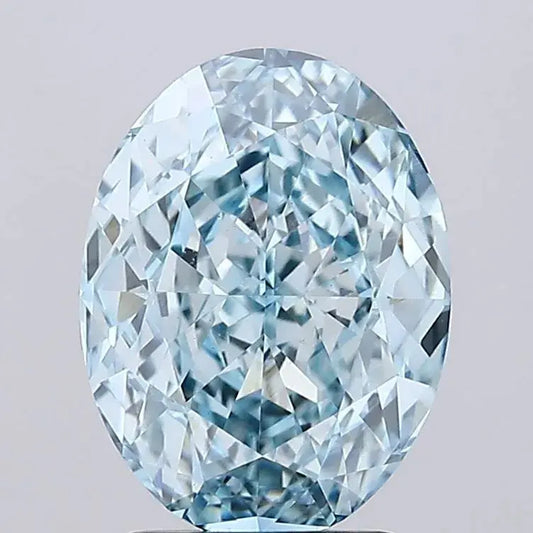3.01ct Oval Lab Grown Diamond (Colour Fancy Vivid Blue, Clarity VS1, IGI Certified) Forever For Love
