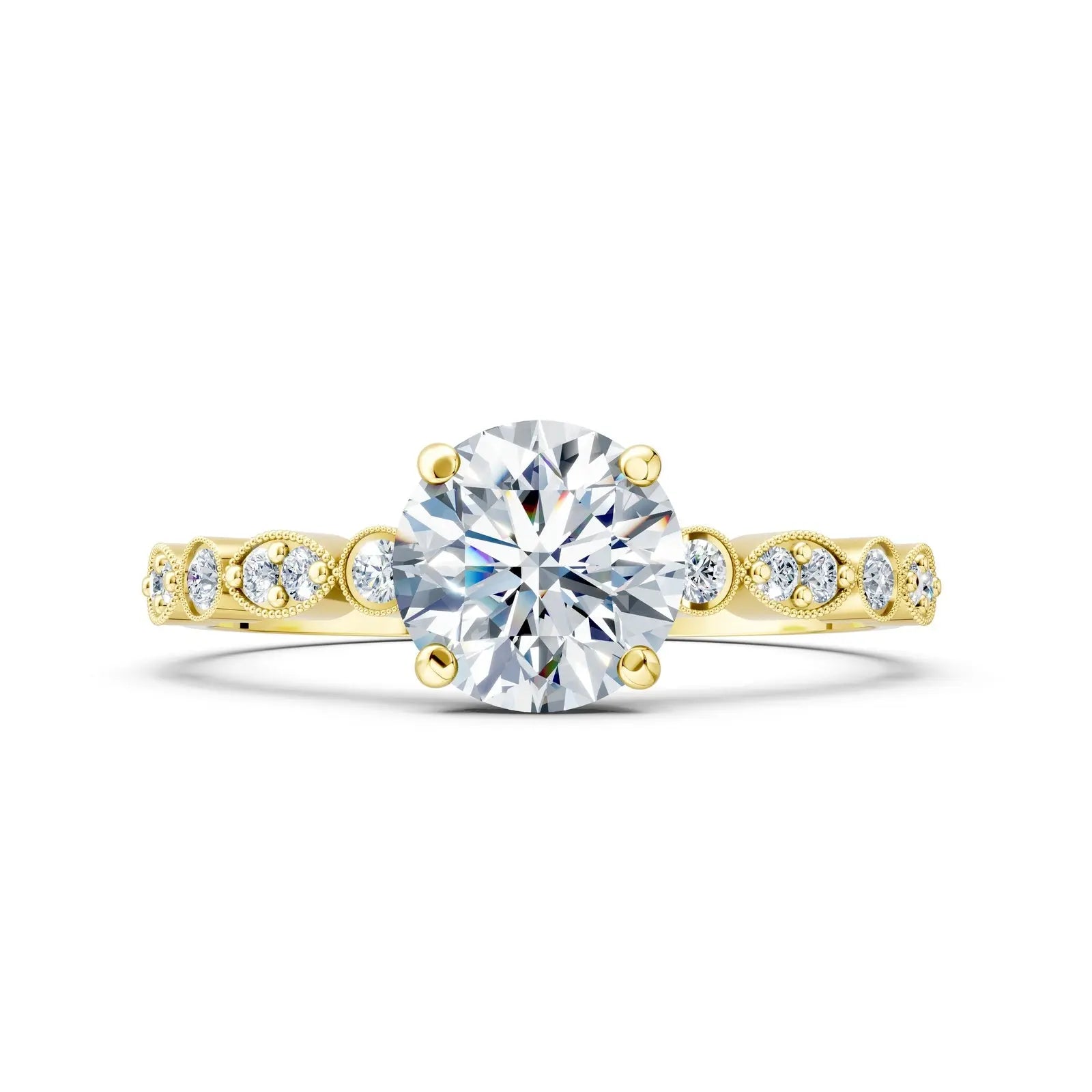 Round Diamond Art Deco Ring Forever For Love