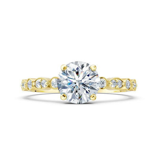 Round Diamond Art Deco Ring Forever For Love