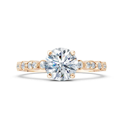 Round Diamond Art Deco Ring Forever For Love