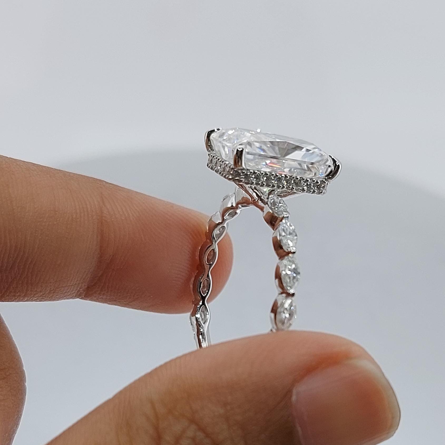 6 Ct Radiant Moissanite Engagement Ring