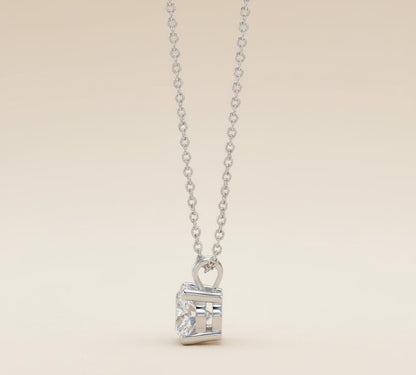 IGI Certified 2 Carat E/VVS2 Round Brilliant Ideal Cut Diamond Solitaire Pendant with 18 inch Chain. 14k White Gold, Lab Grown Diamond