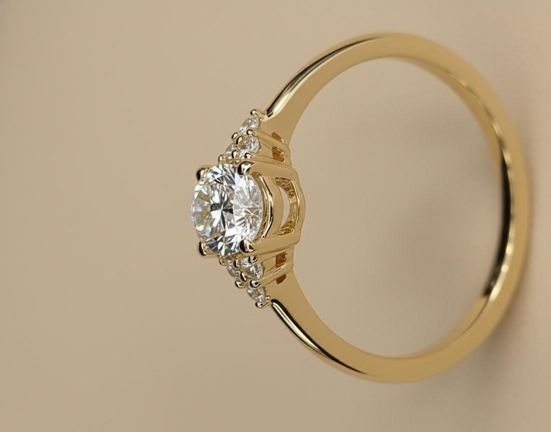GIA Certified Oval Natural Diamond Three Stone Engagement Ring