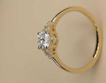 GIA Certified Oval Natural Diamond Three Stone Engagement Ring