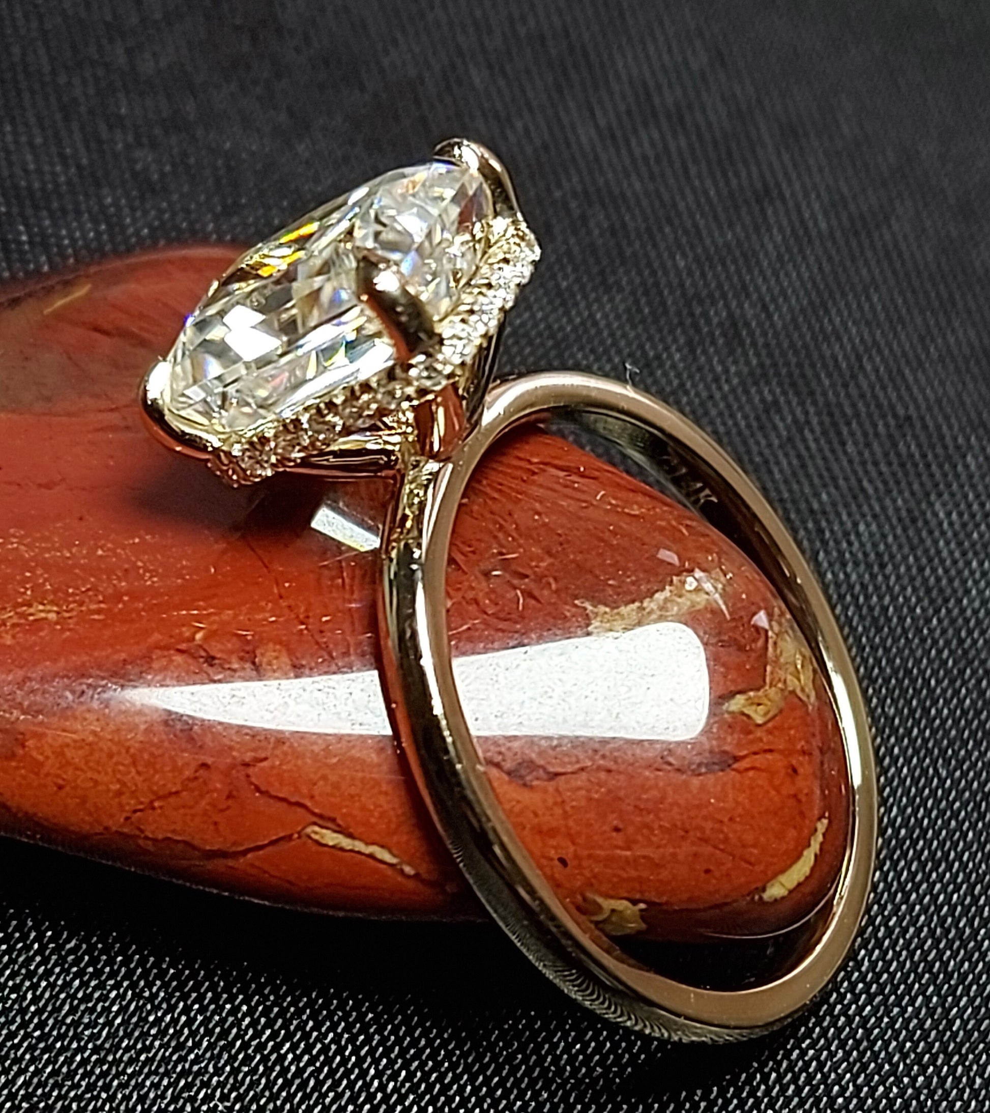 Radiant Moissanite Hidden Halo Engagement Ring