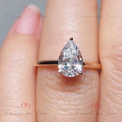 Pear Lab Diamond Solitaire Engagement Ring