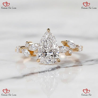Pear Lab Diamond Engagement Ring