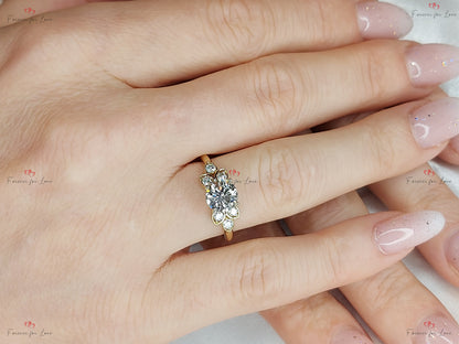 1 Ct IGI Certified Round Lab Diamond Three Stone Engagement Ring