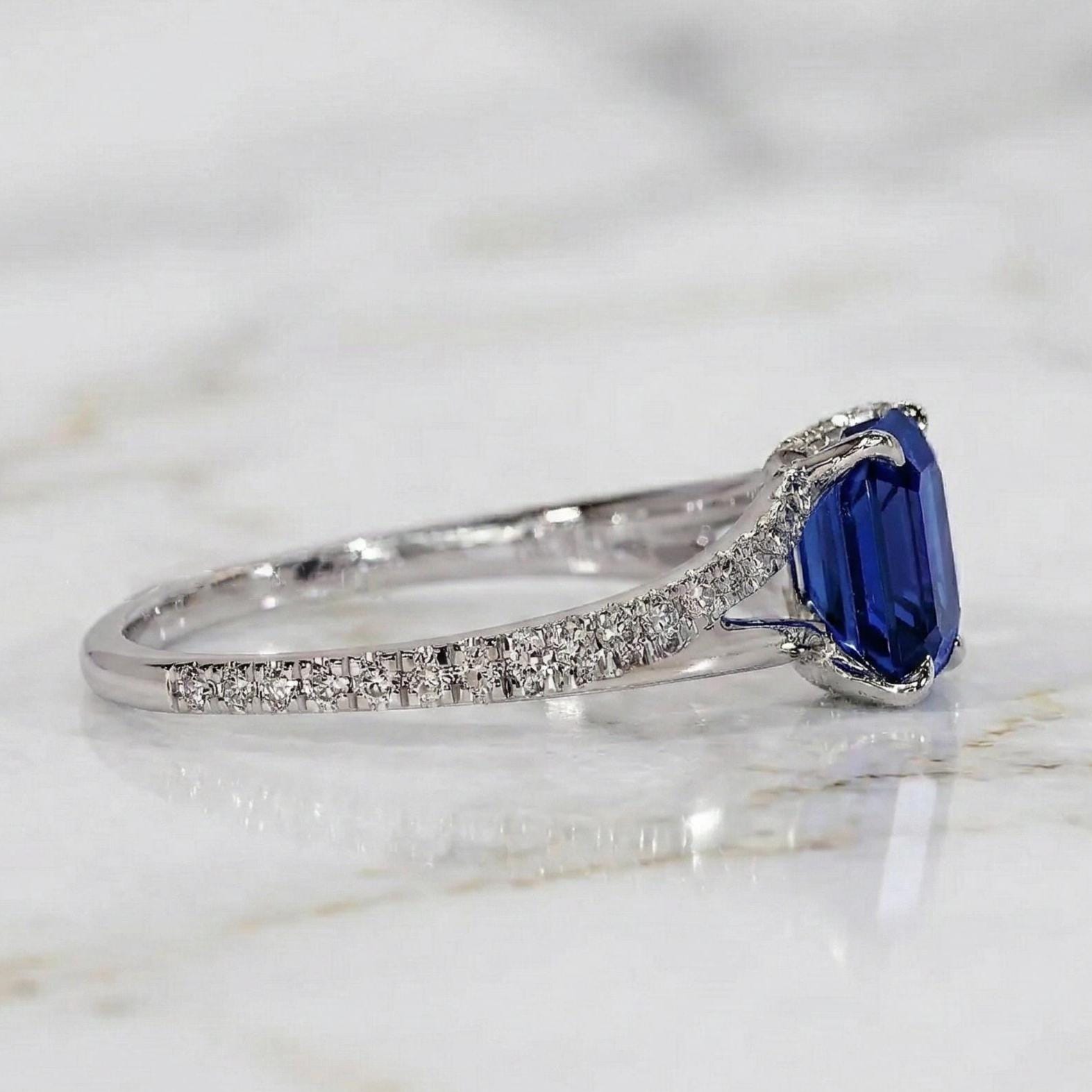 1 Ct Emerald Sapphire, Emerald Engagement Ring